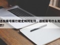 违反限号限行规定如何处罚，违反限号什么处罚？