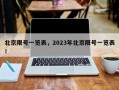 北京限号一览表，2023年北京限号一览表！